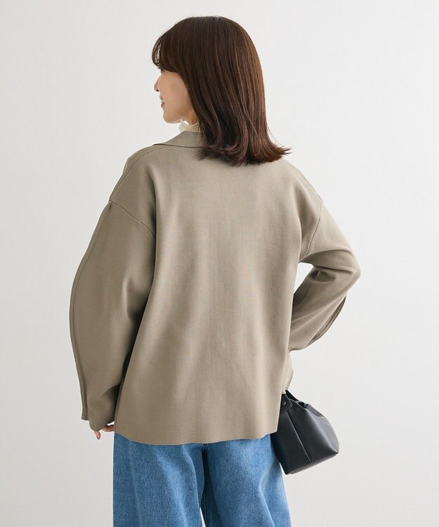 Green Parks ・ＥＬＥＮＣＡＲＥ　ＤＵＥ　ニットシングルジャケット Gray Beige