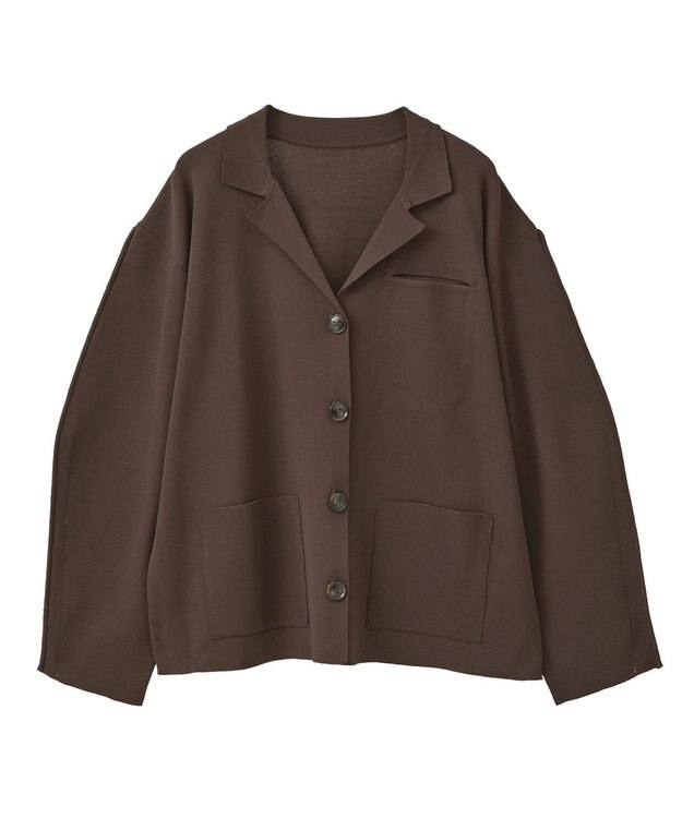 Green Parks ・ＥＬＥＮＣＡＲＥ　ＤＵＥ　ニットシングルジャケット Brown