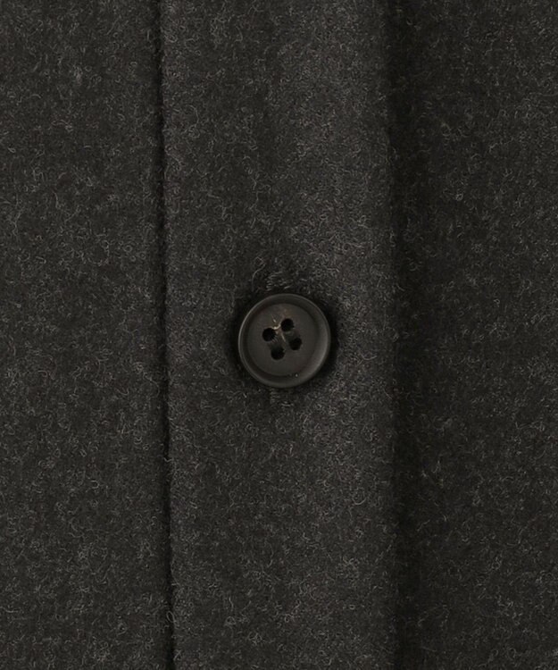 ICB L 【洗える】 ウールミルドサキソニー ロングシャツ チャコール系