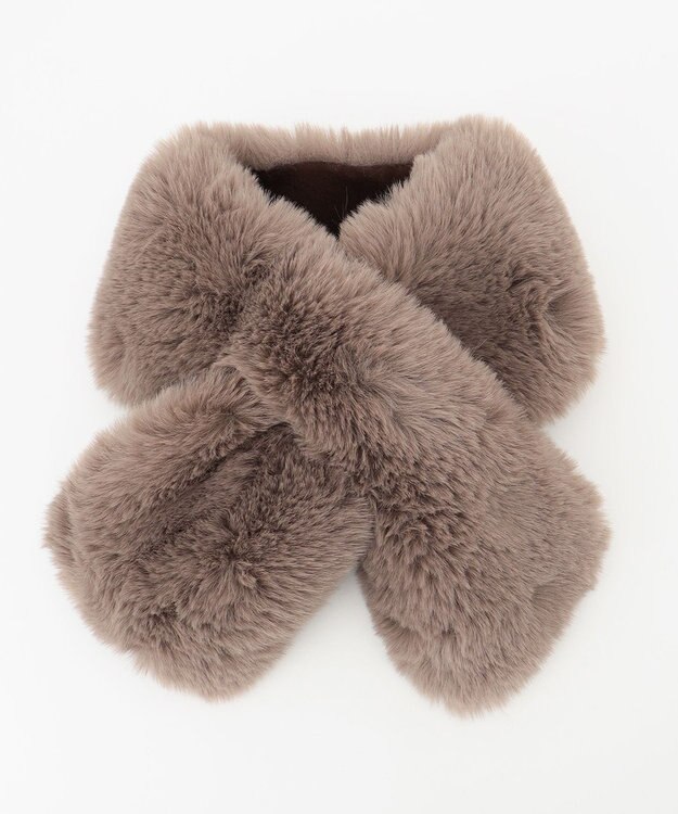 自由区 リバーシブルフェイクファーティペット ブラウン系