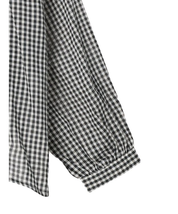 earth music&ecology コットンボイルギャザーシャツ Gingham Check
