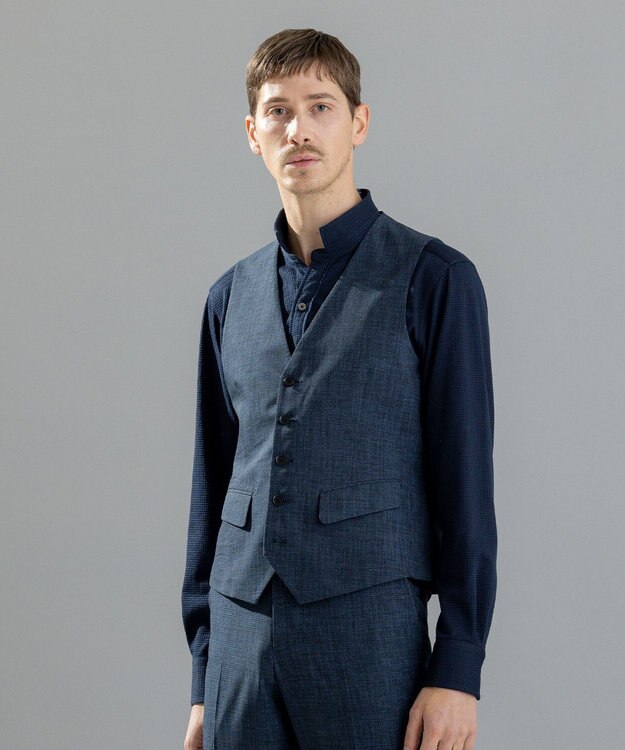 JOSEPH HOMME クールドッツストレッチ　ジレ ダルブルー系