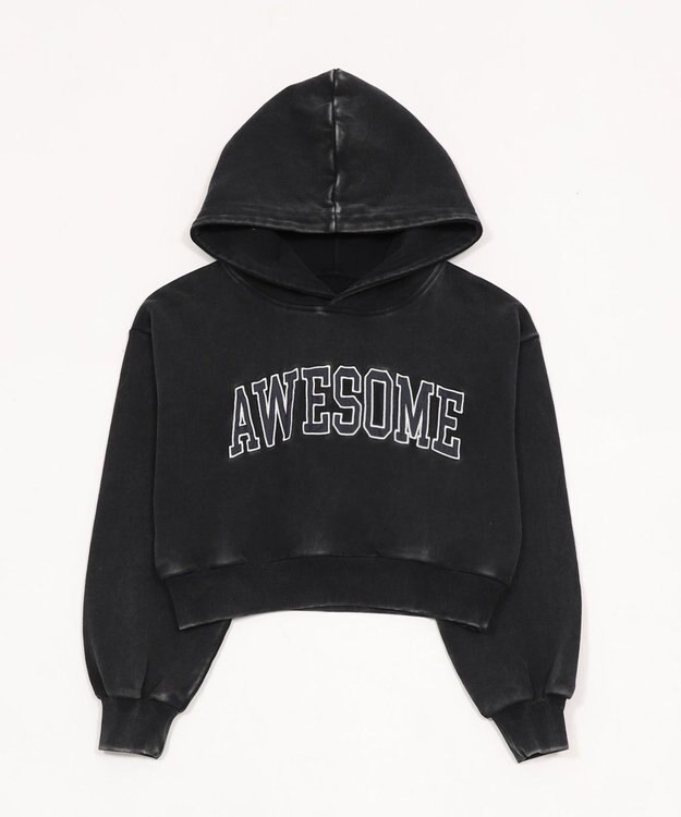 WEGO ロゴショートプルパーカー スミクロ