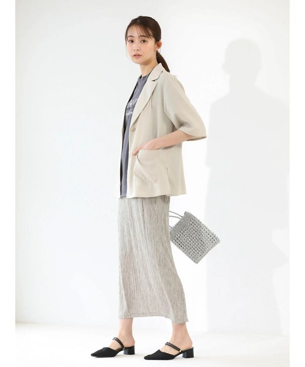 Green Parks 接触冷感　５分袖ジャケット Light Beige