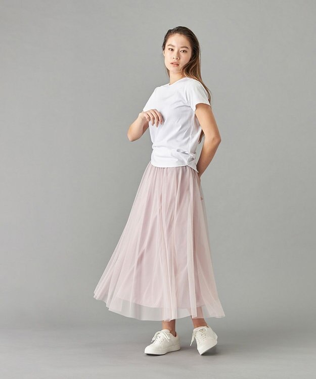 Chacott チュールスカート グレイッシュライラック