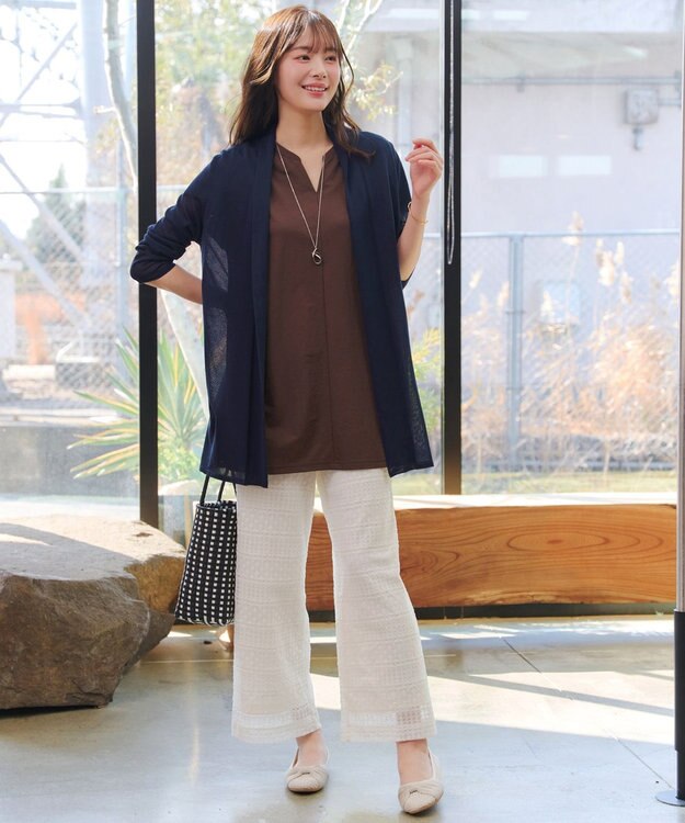 Tiaclasse ロングトッパーカーディガン ネイビー