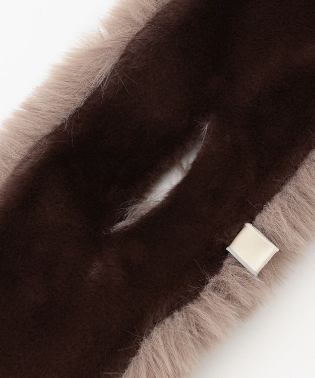 自由区 リバーシブルフェイクファーティペット ブラウン系