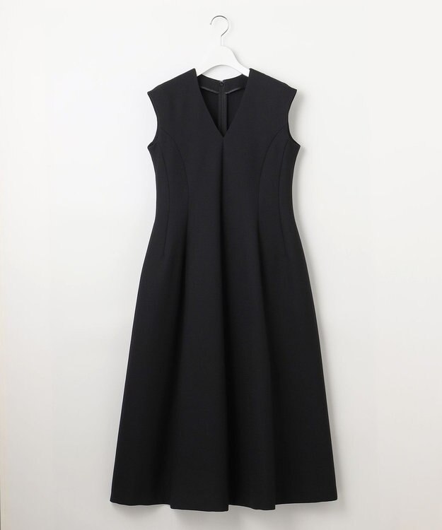 23区 S 【エステータ】ウールダブルジョーゼット ドレス ブラック系