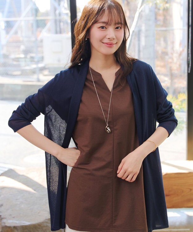 Tiaclasse ロングトッパーカーディガン ネイビー