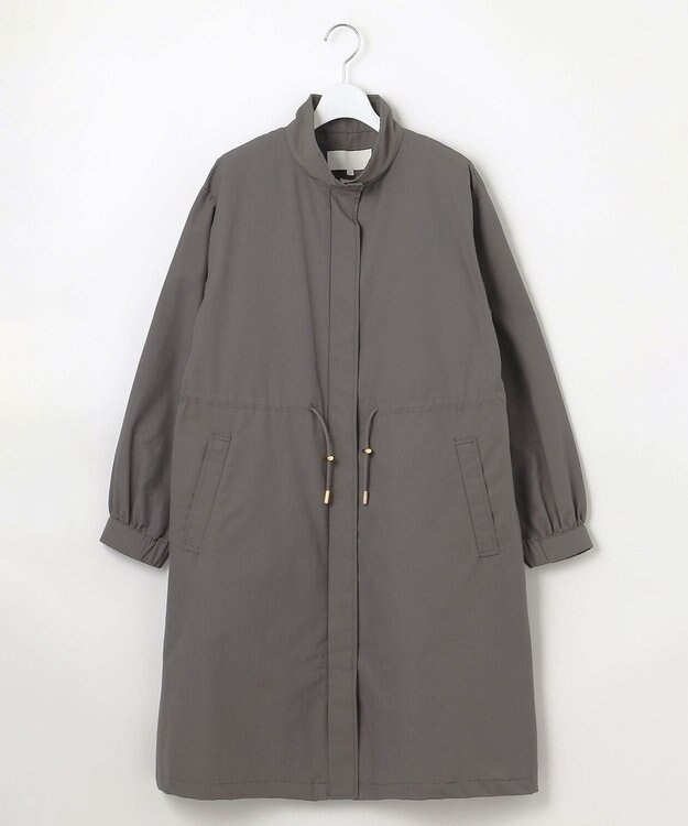 自由区 S 【撥水加工・洗える】コットンナイロンタッサーライナー付きスタンドカラー コート スレート