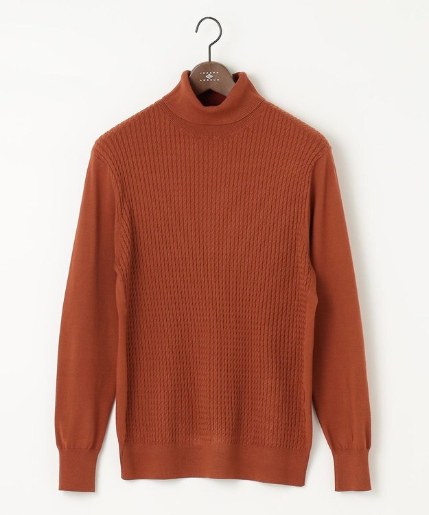 JOSEPH ABBOUD 【チクチクしない/イージーケア】SNOWYタートルネックニット オレンジ系