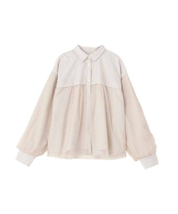 Green Parks イージーケアチュールドッキングシャツ Beige