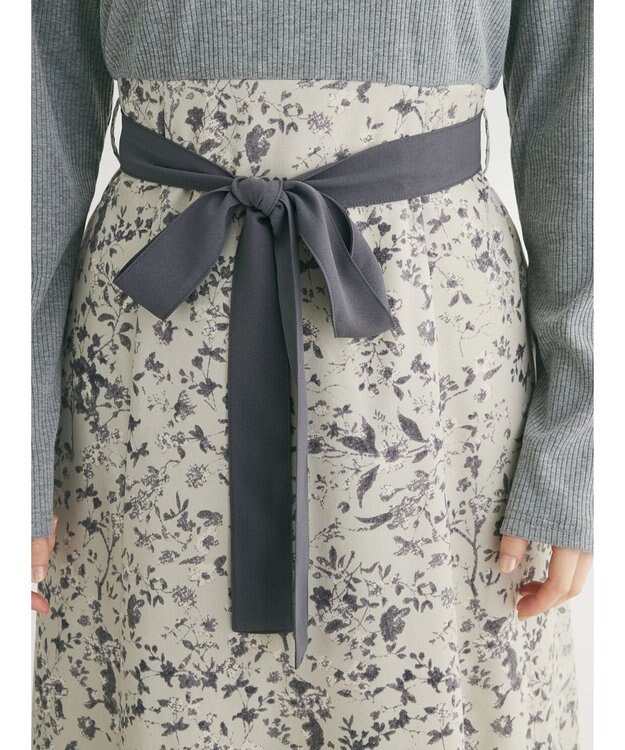 Green Parks ・ＥＬＥＮＣＡＲＥ　ＤＵＥ　リブ×フラワーキリカエワンピ Gray Mixture