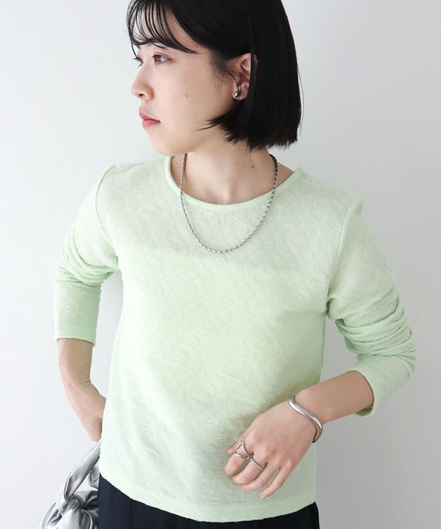 Green Parks シアーポコポコプルオーバー Light Green