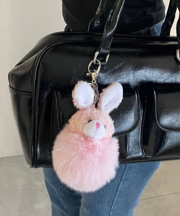 WEGO ふわふわあにまるキーホルダー ピンク