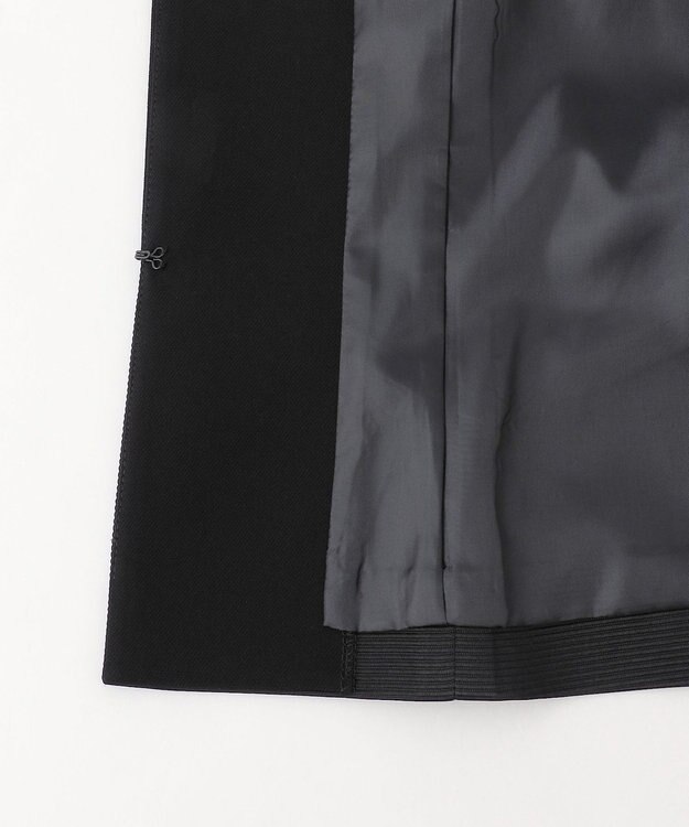 自由区 FORMAL 【ストレッチ/前開きワンピース】平二重 ジャケット+ワンピース ブラック系