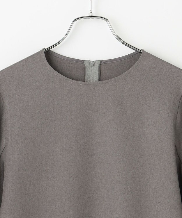 #Newans 【洗濯機可】シャーリングカフスパウダリーブラウス チャコール