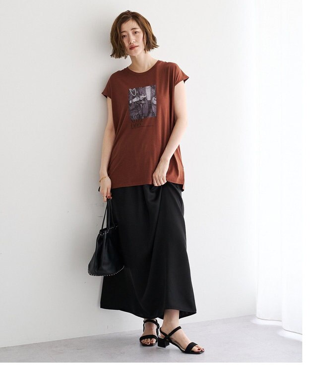 YECCA VECCA フォトプリントノースリーブTee Brown
