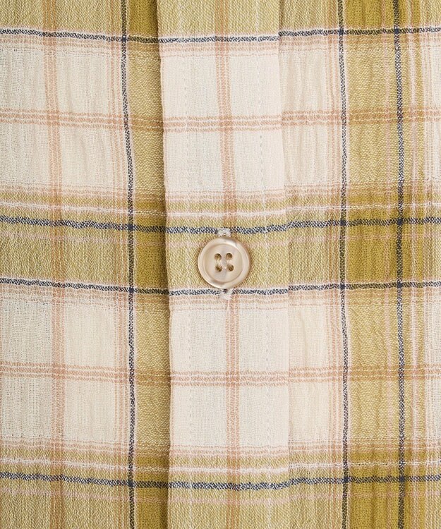 earth music&ecology アソートオーバーシャツ Check Yellow