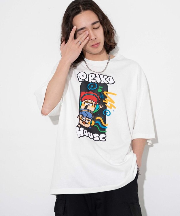 WEGO 【ユニセックス着用ITEM/MLサイズ展開】別注PIRAKOグラフィックT（S） ホワイト