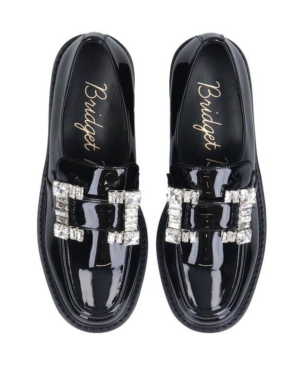 Bridget Birkin 【Bridget Birkin】スクエアビジューローファー ブラックエナメル