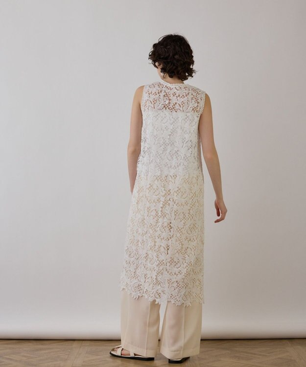 GRACE CONTINENTAL ケミカルレースストレートトップ ホワイト