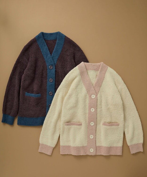 une nana cool カラーブロッキング　カーディガン クリーム