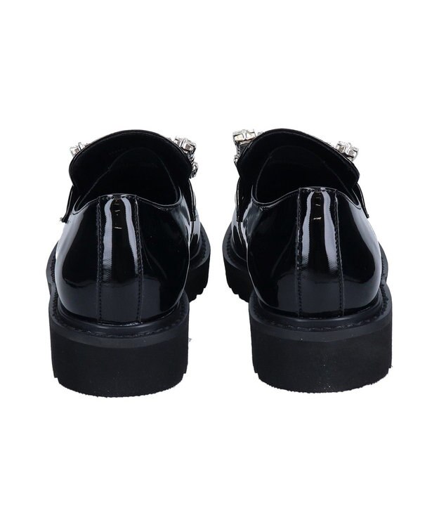 Bridget Birkin 【Bridget Birkin】スクエアビジューローファー ブラックエナメル