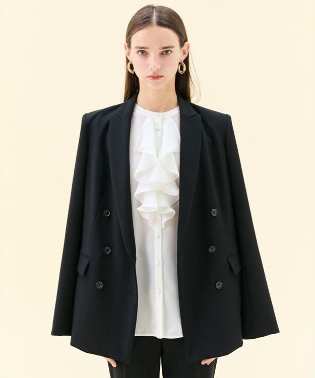 BEIGE， 【洗える】ALAINA / ダブルジャケット Black