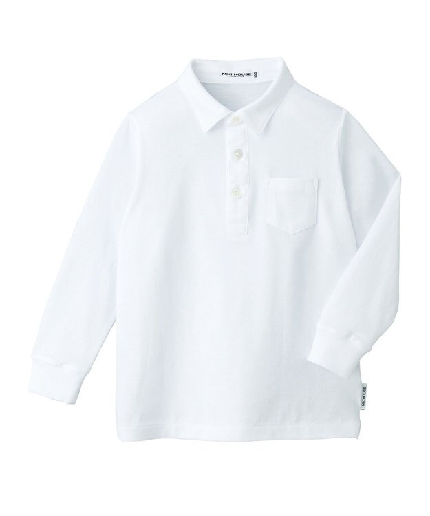 MIKI HOUSE HOT BISCUITS 【ミキハウス】【95-130cm】 天竺素材の長袖シャツ 白