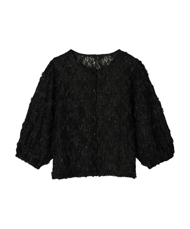 Green Parks ・SUGAR SPOON フラワーレースカーディガン Black