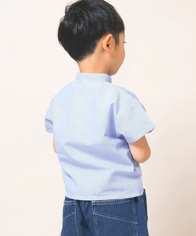 ami amie バンドカラーシャツ サックス