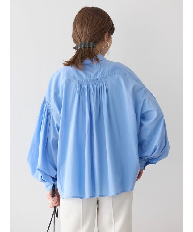 AMERICAN HOLIC ＵＶカット／接触冷感ギャザースリーブブラウス　 Sax