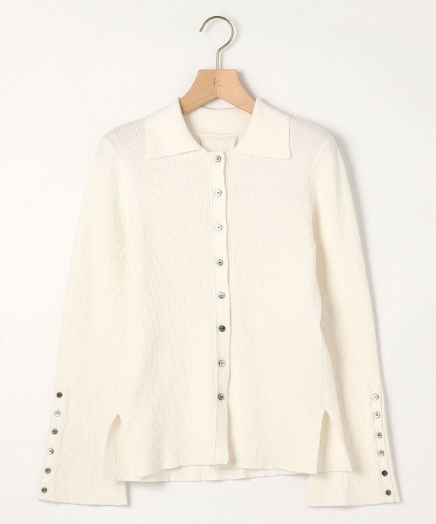 組曲 L 【WEB限定】ミニブークレー襟付きニットポロ アイボリー系