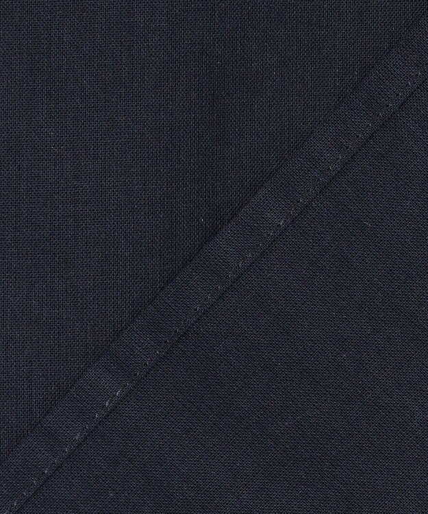 自由区 バンドカラーコットン ブラウス ネイビー