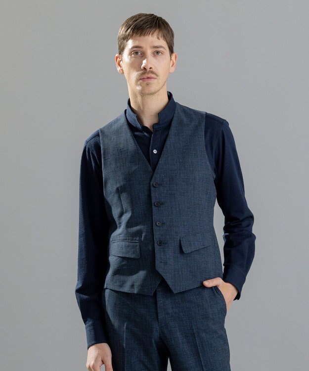 JOSEPH HOMME クールドッツストレッチ　ジレ ダルブルー系