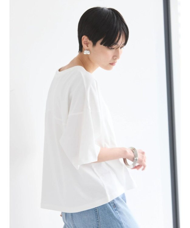 AMERICAN HOLIC ラウンド切り替えカットプルオーバー Off White