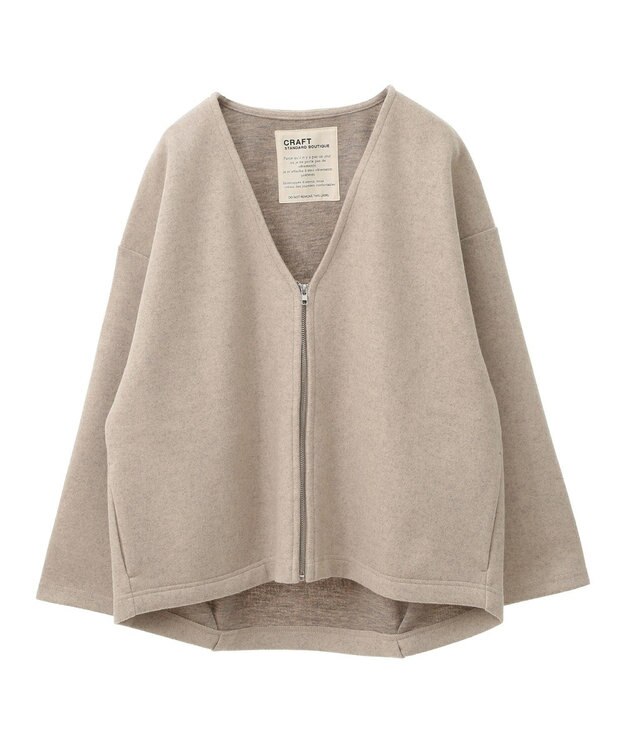 CRAFT STANDARD BOUTIQUE 圧縮ウール風ZIP付きジャケット Beige