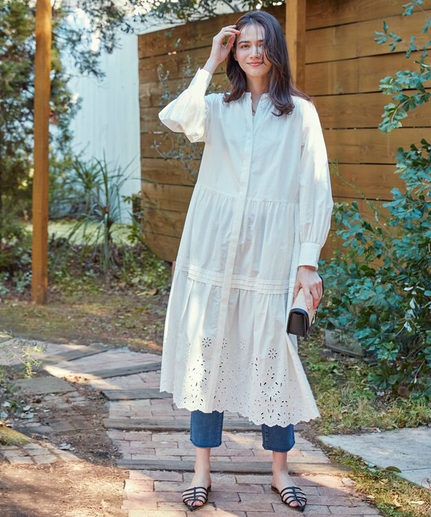 23区 L 【SLOW/洗える】SLOW DENIM タイトストレート デニム ダルブルー系