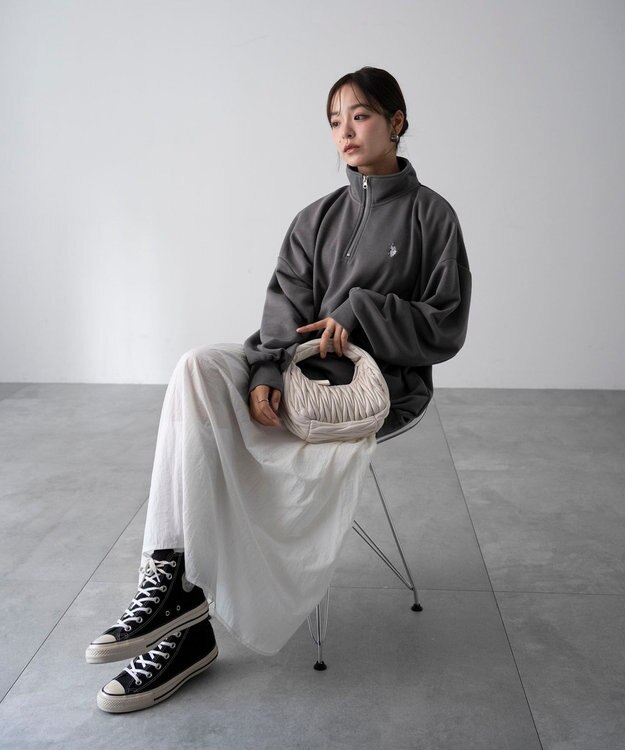 WEGO 【WEB限定/25年秋冬新作/ユニセックス着用ITEM】別注USPOLOハーフZIPPO スミクロ