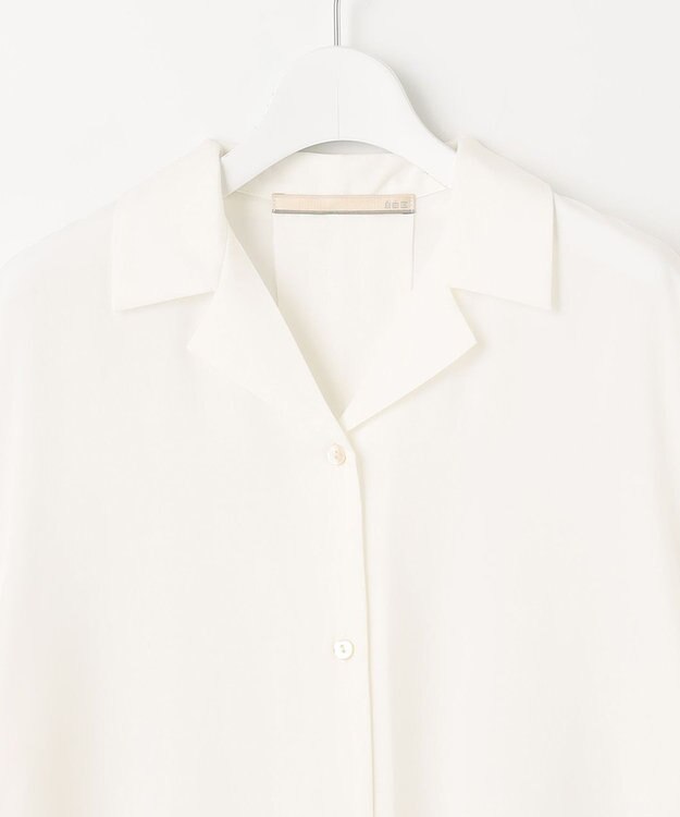 自由区 L 【洗える】ピンタックスリーブ ブラウス アイボリー系