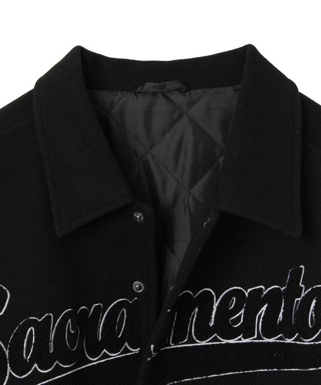 WEGO 【ユニセックス着用ITEM/SMLサイズ展開】メルトンワッペンスタジャン ブラック