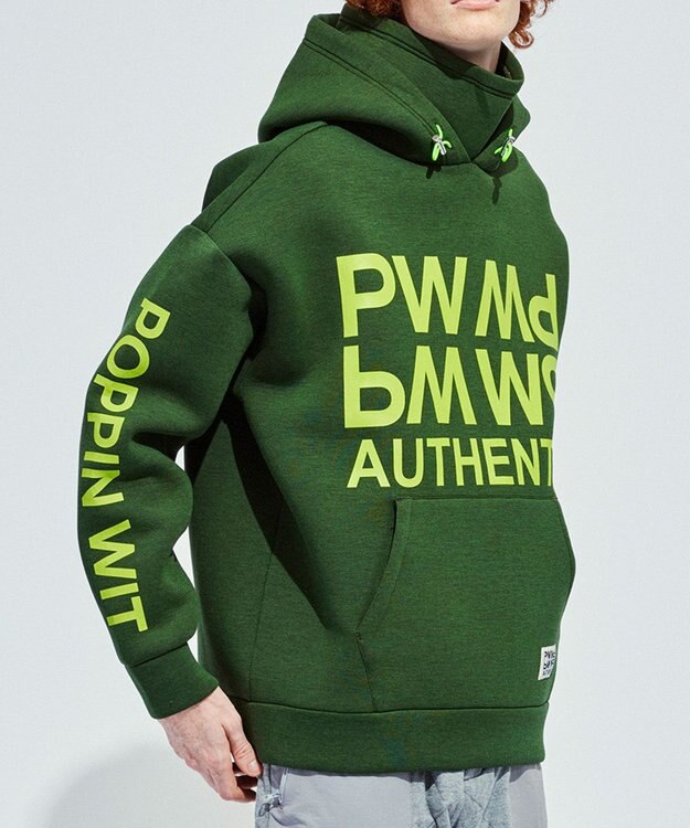 PW CIRCULUS 【NEWデザイン】【MEN】 LOGO graphic  デタッチャブルフーディー カーキ系