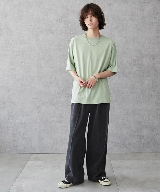 WEGO 【ユニセックス着用ITEM/綿100%/XSSMLサイズ展開】リラックスフィットコットンT グリーンその他