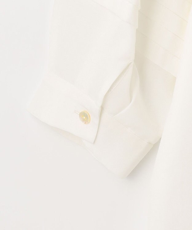 自由区 L 【洗える】ピンタックスリーブ ブラウス アイボリー系