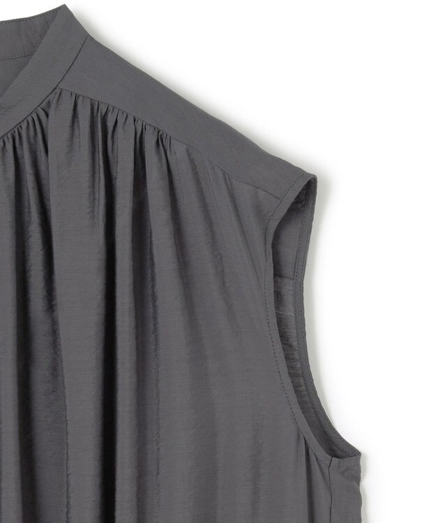 UNFILO ヴィンテージシアー ギャザーワンピース チャコール