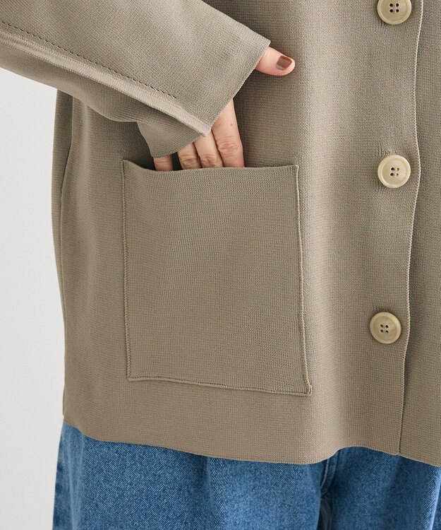 Green Parks ・ＥＬＥＮＣＡＲＥ　ＤＵＥ　ニットシングルジャケット Gray Beige