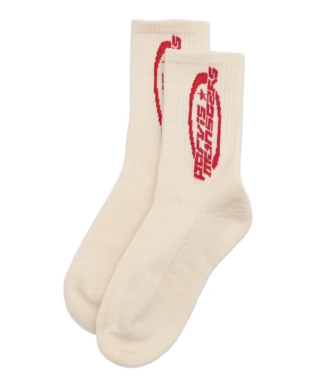 WEGO オーバルロゴデザインソックス ホワイトアイボリー