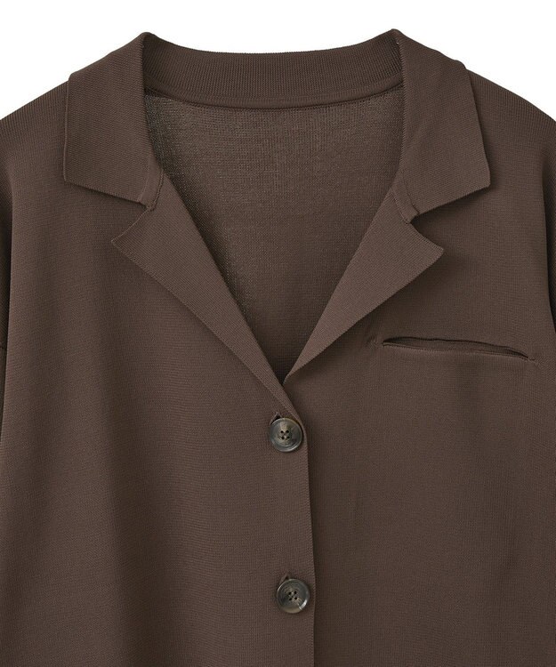 Green Parks ・ＥＬＥＮＣＡＲＥ　ＤＵＥ　ニットシングルジャケット Brown