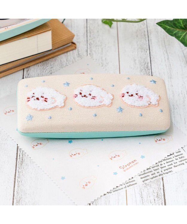 Mother garden しろたん クロス付 サガラ刺繍 眼鏡ケース 《しろたん》 単品 しろたん